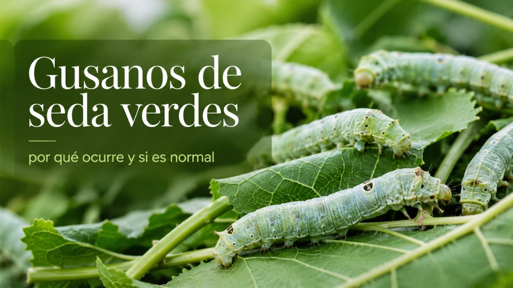 Gusanos de seda verdes